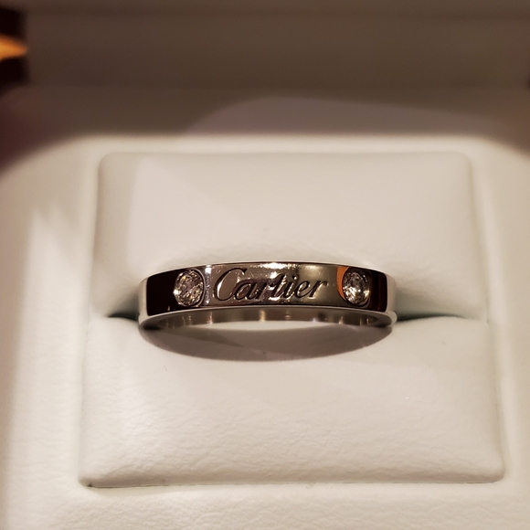 C de Cartier Wedding Band. Platinum and Diamonds, Size 51 (offers considered) - Picture 8 of 13